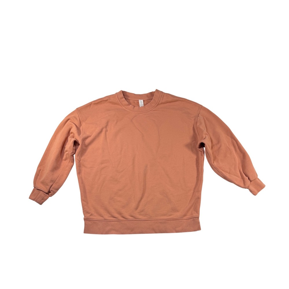 Lululemon Perfectly Oversized Crewneck Sweatshirt Orange Terracotta Size 8 - Picture 2 of 7